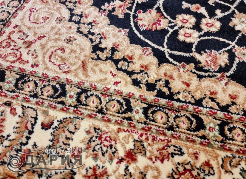 Тъкан персийски килим Blue stones 1656 black/cream